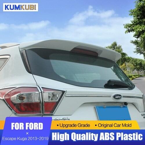 Fit For Ford Escape Kuga 2013 to 2019 Black Spoiler Exterior ABS Plastic Rear Roof Spoiler Wing Trunk Lip Boot Cover Decoration