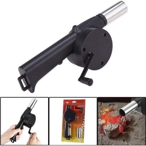 Quevinal 100PCS Outdoor Camping BBQ Fan Air Blower For Barbecue Picnic Fire Bellows Hand Crank Blower Manual Blower