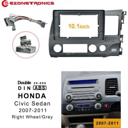 2Din Car DVD Frame Audio Fitting Adaptor Dash Trim Kits Facia Panel 10.1inch For Honda Civic RW 2007-011 Double Din Radio Player