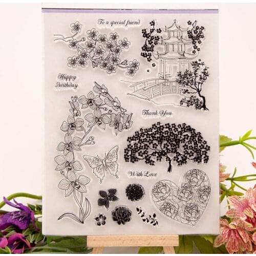 Garden Flower Clear Stamp Transparent Seal DIY Scrapbooking Card Making Clear Silicone Stamp Crafts Supplies New Stamps 2021