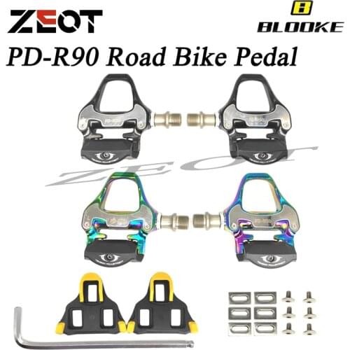 BLOOKE PD-R90 Road Bike SPD SL Pedal Sepatu Cleat Self Locking Clip Colorful Anti-Slip Clipless For Wellgo Road Bike Riding