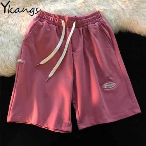Joggers Women Solid Drawstring Korean Style Elastic High Waist Home Shorts Summer Streetwear Harajuku Biker Sports Shorts Female