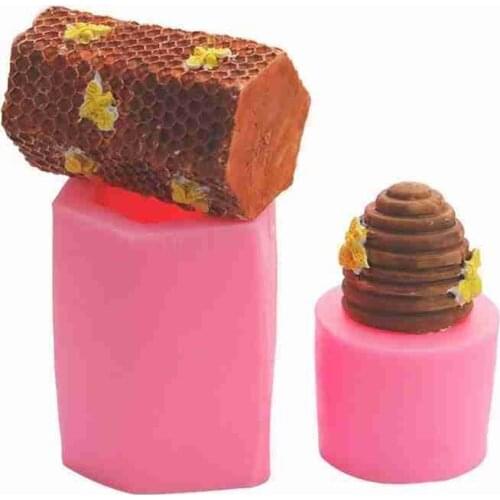 3D Bee Honeycomb Silicone Chocolate Cake Mold Candle Handmade Soap Mold Tool Wax Melt Hives Candle Making Supplie