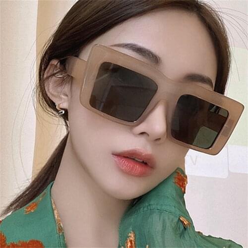 KAMMPT Square Sunglasses Men Women Vintage Big Frame Sun Glasses Women Designer Luxury Glasses Outdoor Colorful UV400