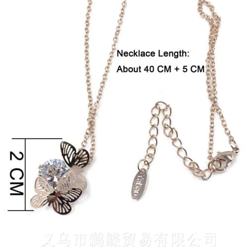 Top Women Jewelry AAA Austria Magic Love Cube Crystal Cubic Zircon Rose Gold Pendant Necklace For Wedding Dress Par