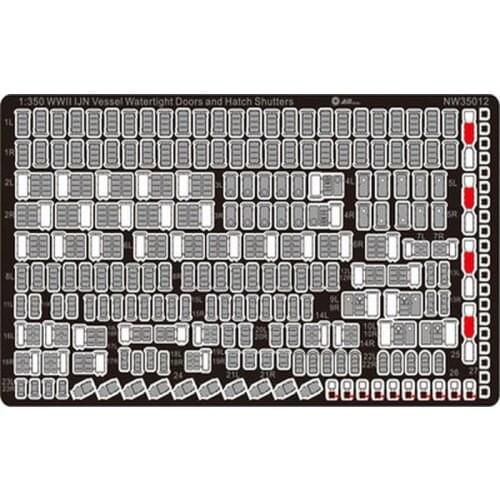 AM-WORKS NW35012 1/350 WWII IJN Vessel Watertight Doors and Shutters - Upgrade Detail Set