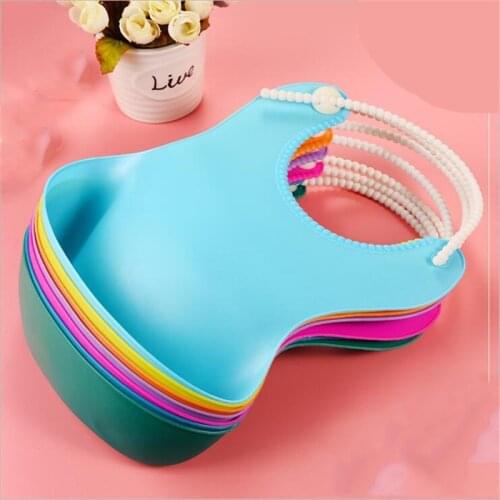 Baby Infant Toddler Waterproof Silicone Bib Strap Can Be Adjusted Infants Feeding Lunch Roll-up Apron