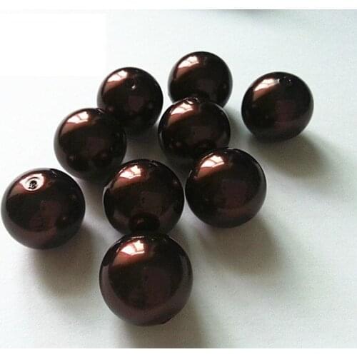 Choose size) 6mm/8mm/10mm/12mm/14mm/16mm/18mm/23mm/25mm dark brown color Acrylic Pearl Beads #36