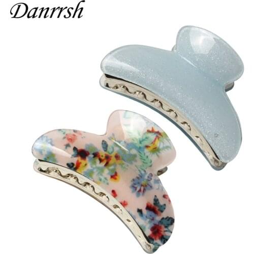 7cm Length Light blue series 2 pcs/lot Acrylic Hair Claws Hairpins Hair Clip Crab For Women Girl Hair Jewelry Accessories