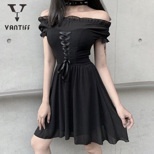Women Dress Punk Girl Party Dresses Sexy Lolita Skirt Summer Sexy Bodycon Skirt Darkness Casual Streetwear Lady Mini Dress