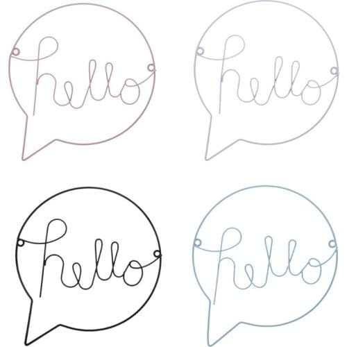 1PC Iron English Letters Hello Home Cafe Wall Decoration Crafts Kitchen Livingroom Wall Decorative Letters & Numbers 4 Colors