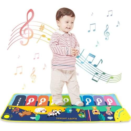 100x36cm Cartoon Musical Mat Carpet with Animal Sounds Baby Play Mat Rugs Piano Keyboard Foldable Piano Mat Educational Toys