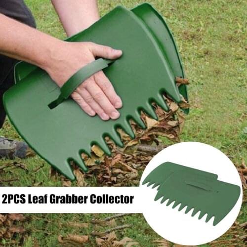 2Pcs Leaf Hand Rake Handheld Spoon Rubbish Collector Grabs Leaves Garden Cleaning Shovel Lawn Debris Pick Up Tool