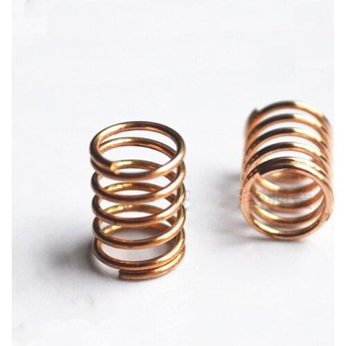 5pcs wire diameter 0.3mm outer diameter 2.1mm-3mm phosphorus copper press springs conductive compression spring 8mm-12mm length