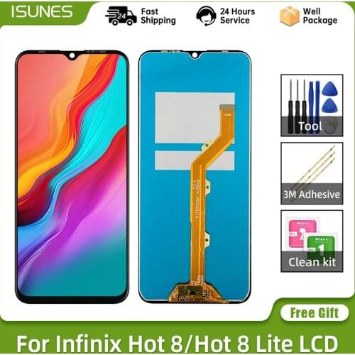 6.52" Original For Infinix Hot 8 X650C LCD Display Touch Screen Digitizer Assembly X650B X650D X650 Hot 8 Lite LCD Replacement