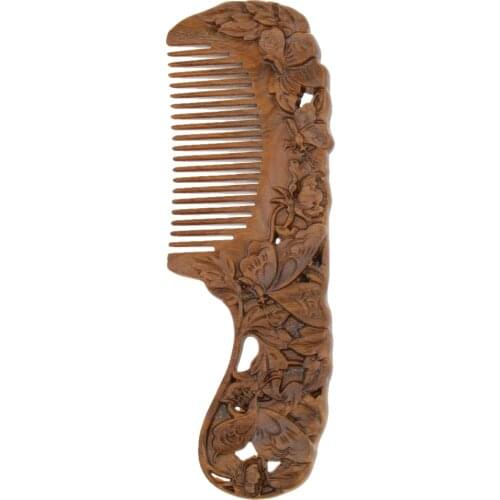 Antique Wide Tooth Anti-static Sandalwood Scalp Massage Wooden Hair Comb