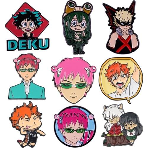 K2597 Cartoon Enamel Pin Anime Brooches Volleyball Boy Badge for Collar Lapel Pin Jewelry Gift for Kids Friends