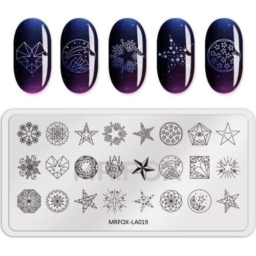 DIY Mix Design Nail Art Stamping Plates Love Star DIY Nails Image Stamp Plates Manicure Template Nail Painting Tools
