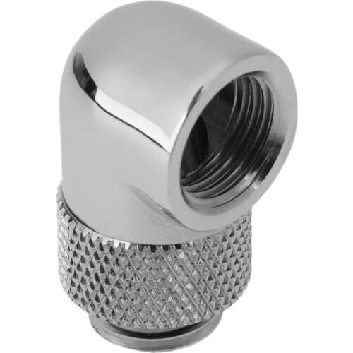 G1/4 Silver Thread 90 Degree Rotary Water Cooling Cooler Tube Adapter for PC Computer Water Cooling System Cooling Accessories