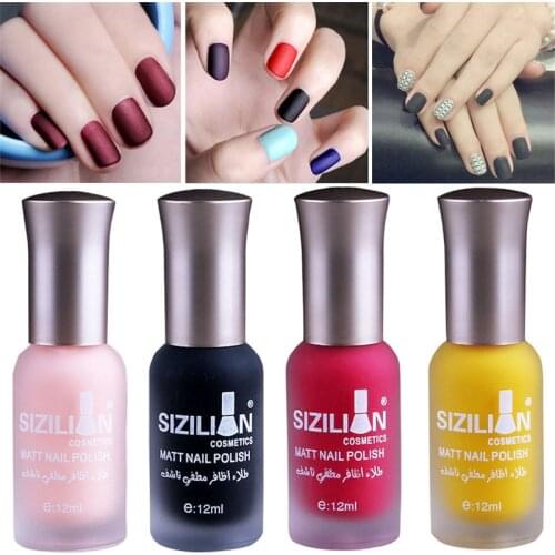 12ml Matte Dull Nail Polish Fast Dry Long Lasting Nail Art Matte Nail Polish Gel Lacquer Multicolor Manicure Nail Art Varnish