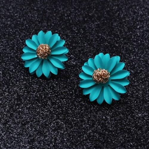 Candy Color Flower earrings simple and easy to go with sweet personality super fairy ear drop temperament little daisy earrings