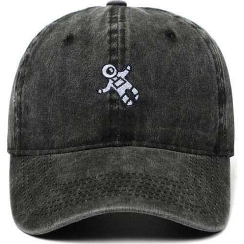 Astronaut washed cap outdoor sports embroidery retro baseball cap hip hop cotton vintage men snapback hat hiphop cap dropship