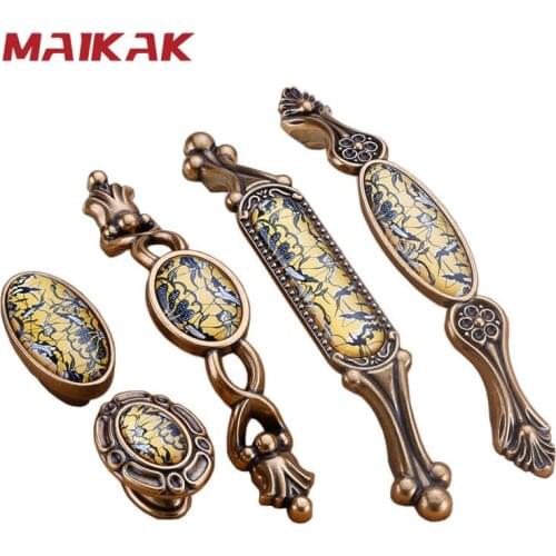 MAIKAK Coffee Ceramic Cabinet Knob and Handle Kitchen Cabinet Handle Drawer Pulls Konbs Furniture Handle