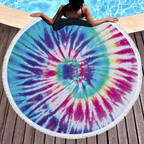 Beach Towels Round Microfiber Large Fabric Bath Towels Tassel For Living Room Printed Beach Cover Blanket Towels Home Decorative