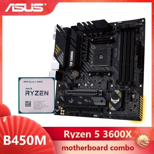ASUS TUF B450M PRO S GAMING Motherboard combo kit set Ryzen 5 3600X AM4 CPU DDR4 B450