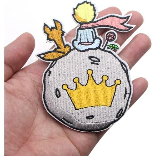 DMLSKY Prince boy Kawaii Applique Patches Cartoon Cute badge for Clothes Backpack Embroidered Patch M3400