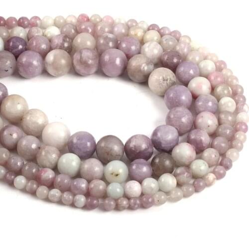 Natural Stone Violet Lilac Jaspers Beads Round Minerals Loose Spacer Beads For Jewelry Making DIY Bracelet Necklace Gift 15