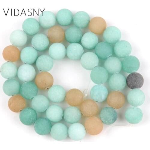Natural Stone Dull Polished Blue lmitation Amazonite Round Beads For Jewelry Making 6 8 10mm Loose Beads Diy Bracelet 15