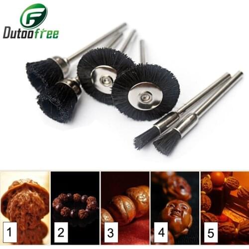 Tungfull Nylon Wheel Brush With Shank Deburring Tool Bit For Dremel 4000 3000 Drill Grinding Mini Drill Hand Machine Engraver