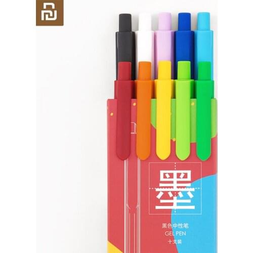 New Youpin Kinbor black gel pen (10 packs) Press out the pen scrub the pen Smooth writing