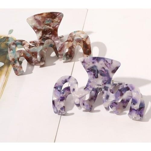 New Hyperbole Big W Shape Acrylic Hair Claw Clips Big Size Makeup Hair Styling Barrettes for Women Hair Accessories