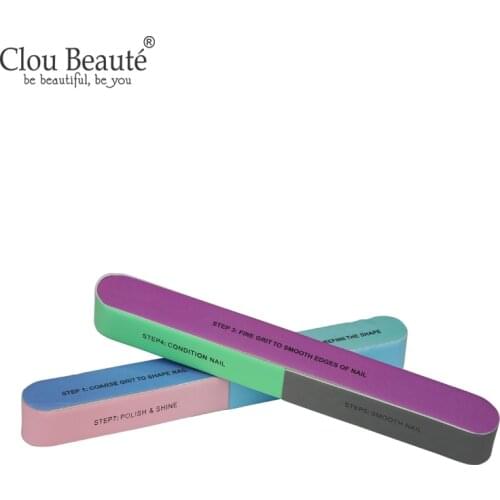Clou Beaute 6 Color Nail Files Buffer Block Manicure Girl Nail File Polishing Block Nail Sanding Block