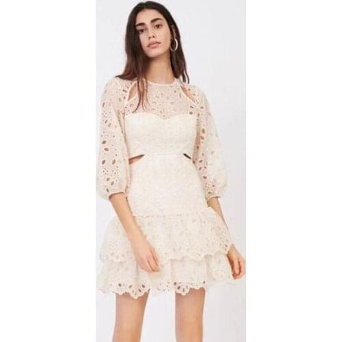 DUISNENA boho dress sprint/autumn sexy lace hollow out women dresses fairy layered dress robe mujer vestidos