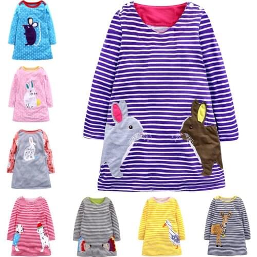 Girls Dresses KIDS Autumn Cotton Party Dress For Girls Winter Long Sleeve Cartoon Kids Dress For Girls 4 6 8 10 Years