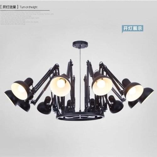 Nordic Art Spider Pendant Light Ndustrial Wind Wrought Iron Lamps for Living Room Bedroom Meeting Room Bar Led Pendant Lights