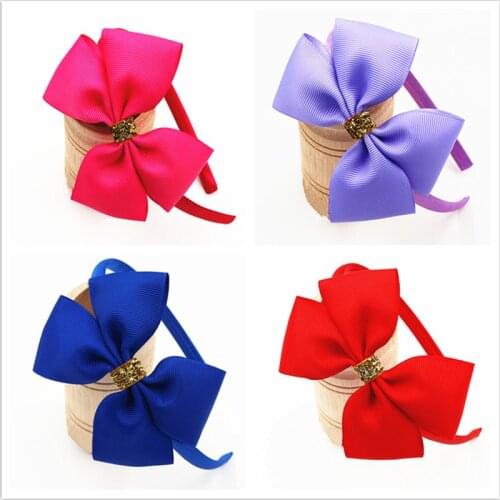 Cute Hairbands hair bow flower Headband gold ribbon Hair Band Big bowknot Headbands girl Head hoop Girls Hair Accessories