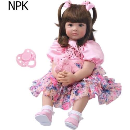 60cm Lifelike Vinyl Reborn Baby Doll Kids Soft Simulation Doll Toys Children Cute Sleeping Playmate Infant Educational Toys Gift