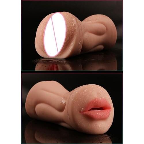 Realistic Vagina Male Masturbator Oral Mouth Aircraft Cup Real Pussy Sexo Intimate Goods Deep Throat Double Hole Sex Toy for Men