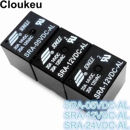 100Pcs DIP4 Relay SRA-05VDC-AL SRA-12VDC-AL SRA-24VDC-AL 5V 12V 24V 20A T74