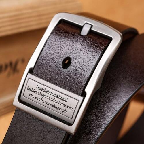 Cow Genuine Leather Belts for Men Luxury Mens Belt Leather Belt Alloy Pin Buckle Casual Male Vintage Strap Ceinture Homme 2021
