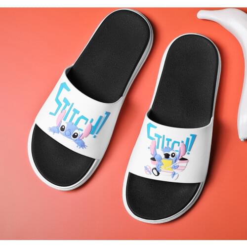 Big Size 35-46 Women Slippers Cartoon Stitch Girls Home Slipper Summer Sandals Men Indoor Outdoor Flip Flops Female Soft Slides