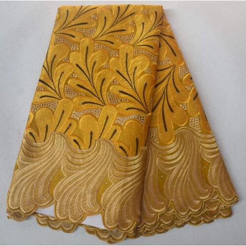Swiss voile lace in switzerland Gold african lace fabric high quality nigerian lace fabrics 5yard swiss dry cotton fabric R8564