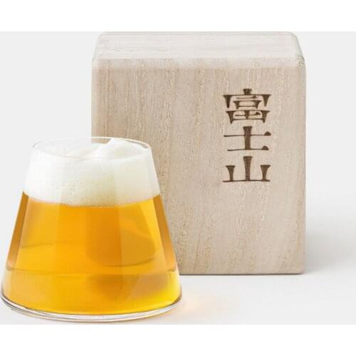 Glass Goblet Japanese Style Mount Fuji Transparent 280ML Wine Cup Gift Box Drinkware Home Kitchen Bar Decoration Water Ware