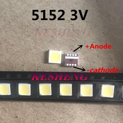 500PCS/For LG LED Lighting Middle Power LED 0.5W 3V 5152 6500K Cool white LEMWS51R80GZ10 CRI80 Lighting Application LCD TV