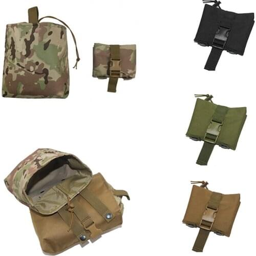 Tactical Molle Foldable Dump Drop Magazine Pouch Outdoor Military Hunting Nylon Airsoft Gun Ammo Mag Bag Folding Shooting Tool