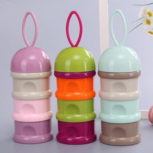 3 Layers Powdered Milk Box Baby Go Out Zero The Gift Box Go Out Carry Can Split Powder Lattice Baby Food Storage Box Feeding